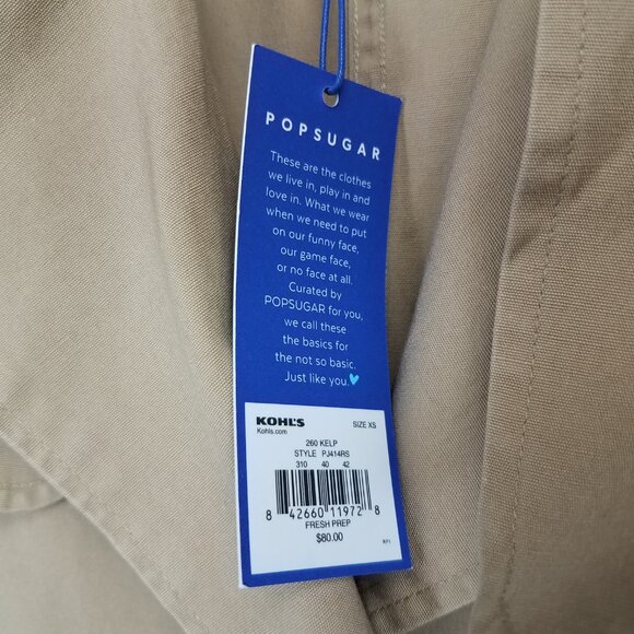 NEW Popsugar Women's XS Trench Coat in Beige / Tan 100% Cotton NWT $80 - Picture 7 of 11